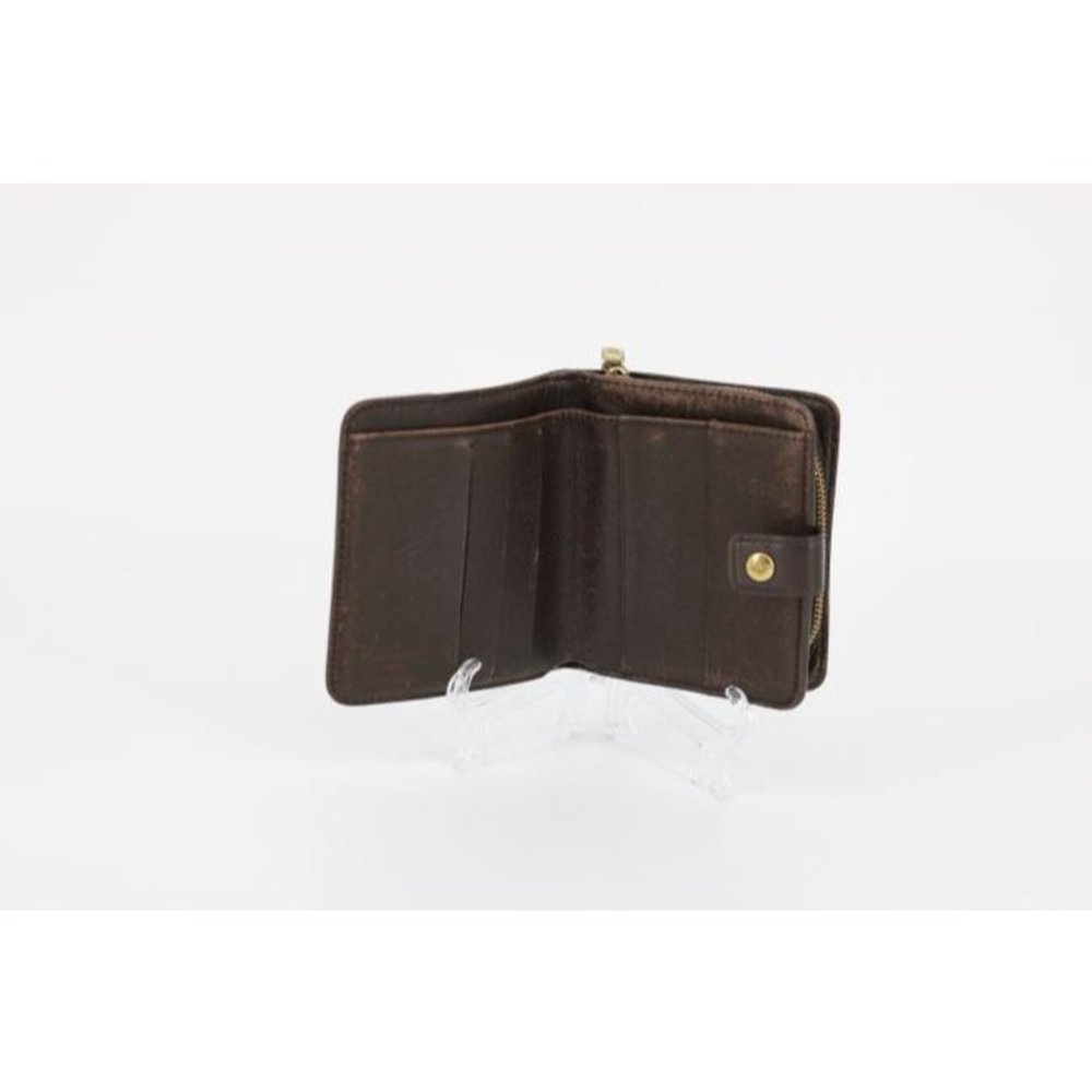 AUTHENTIC Louis Vuitton Brown Damier Ebene Compact Zip Wallet - Picture 5 of 9